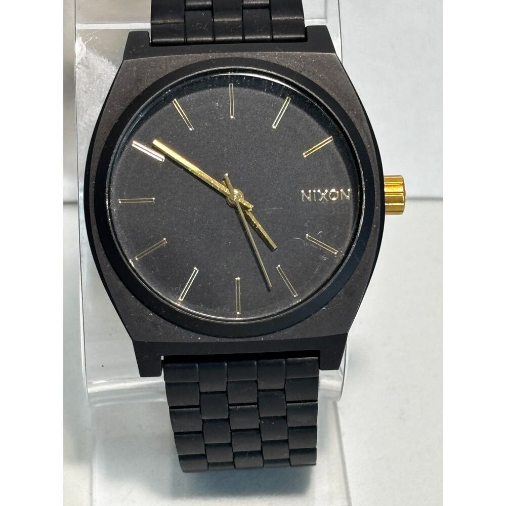 Nixon Time Teller minimalist matte black 37mm men's watch, working